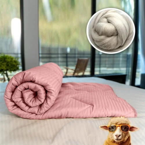 PILOTĂ MATLASATĂ LÂNĂ DAMASC 100% NATURAL – DE VARĂ - Image 2