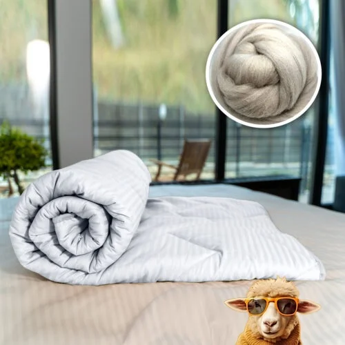 PILOTĂ MATLASATĂ LÂNĂ DAMASC 100% NATURAL – DE VARĂ - Image 3