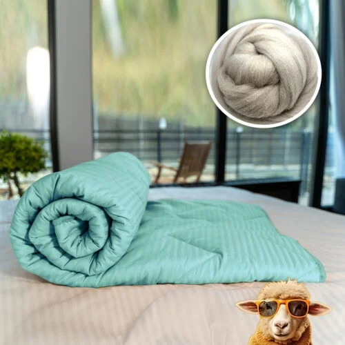 PILOTĂ MATLASATĂ LÂNĂ DAMASC 100% NATURAL – DE VARĂ - Image 7