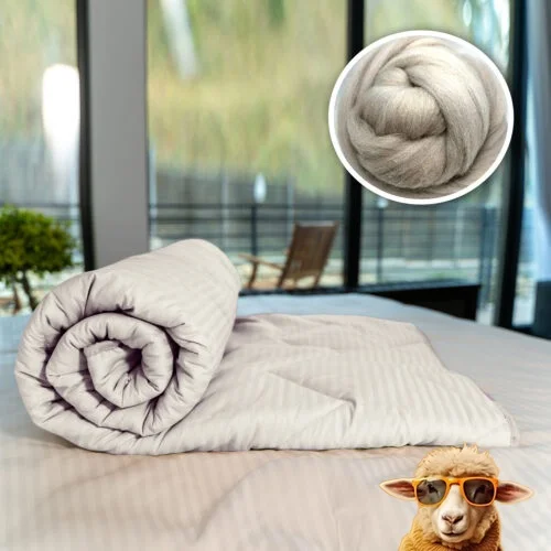PILOTĂ MATLASATĂ LÂNĂ DAMASC 100% NATURAL – DE VARĂ - Image 9