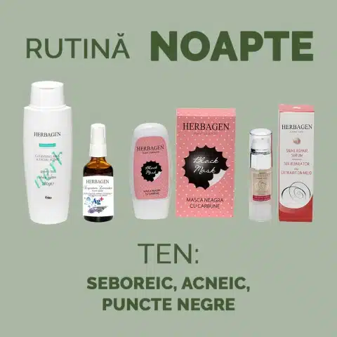 Rutină NOAPTE pentru ten seboreic, acneic, puncte negre