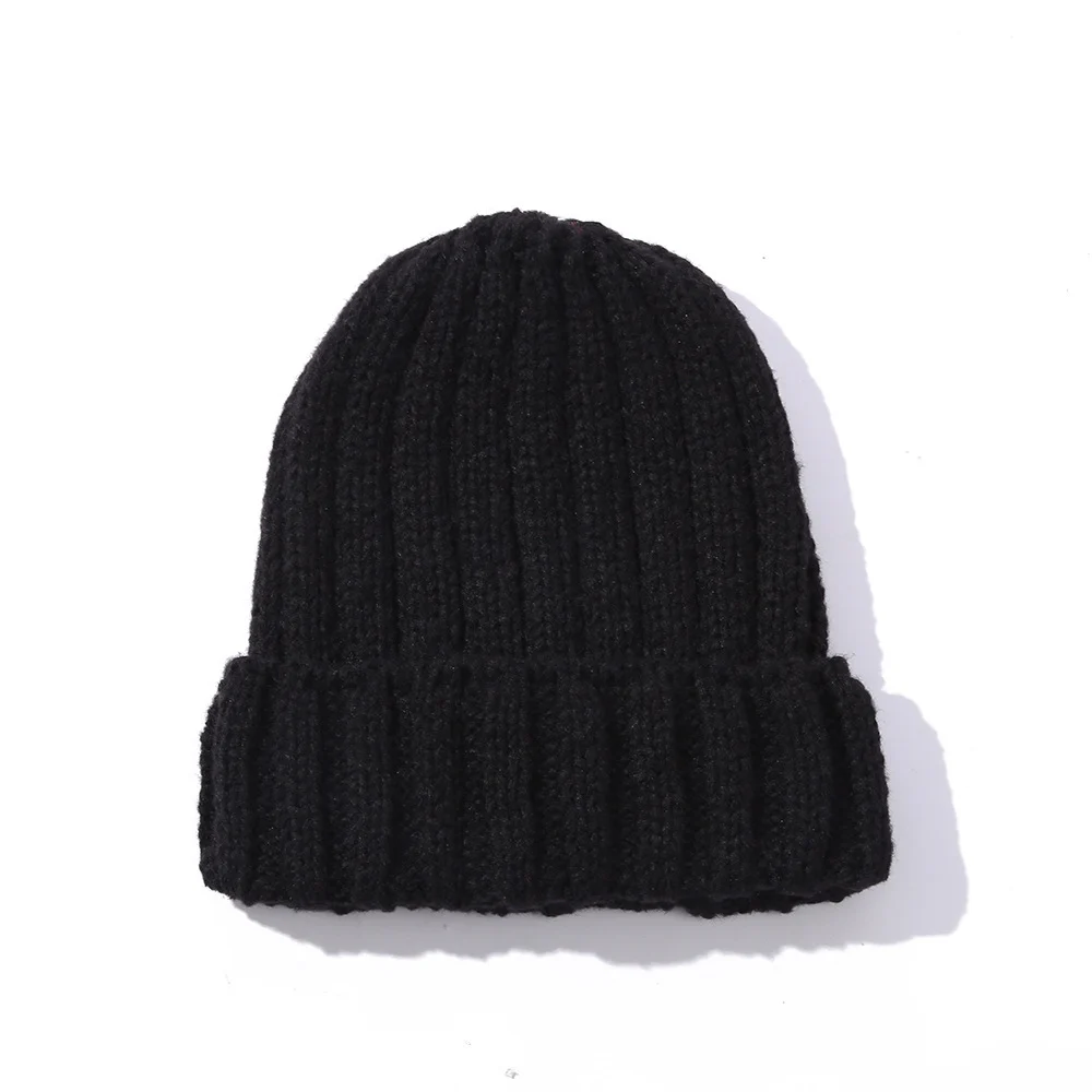 Unisex Fashion Solid Color Wool Knitted Hat - imagine 4