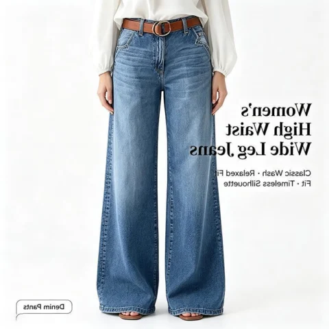2026 New Cross-border Amazon Hot European And American New Relaxed-fit Slim-fit Versatile Wide-leg Pants Jeans Women