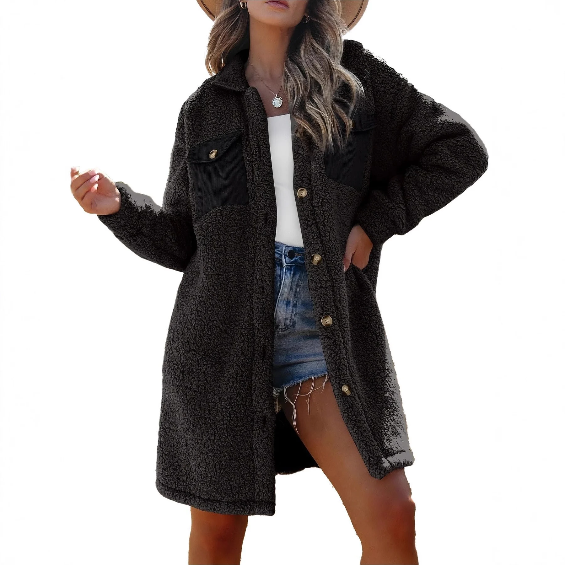 Loosefitting Lambswool Coat For Women - imagine 3