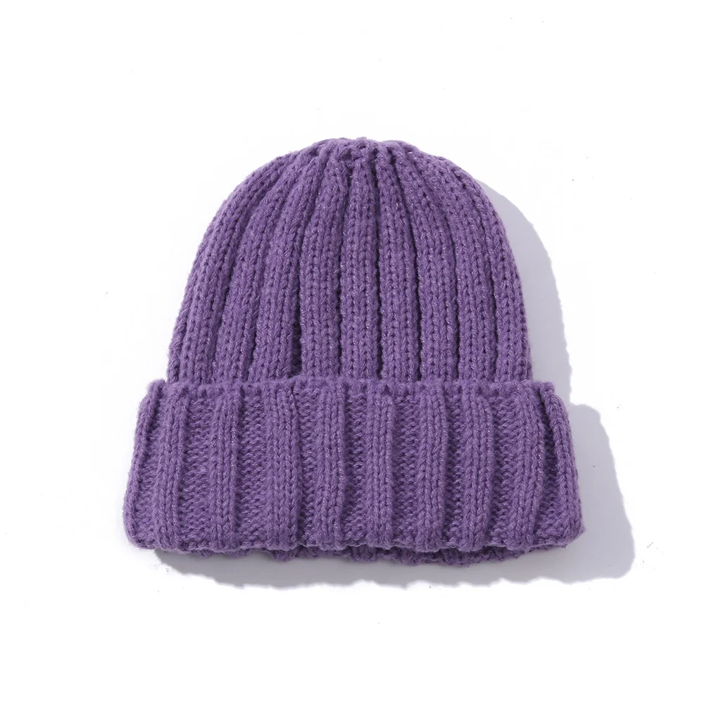 Unisex Fashion Solid Color Wool Knitted Hat - imagine 6
