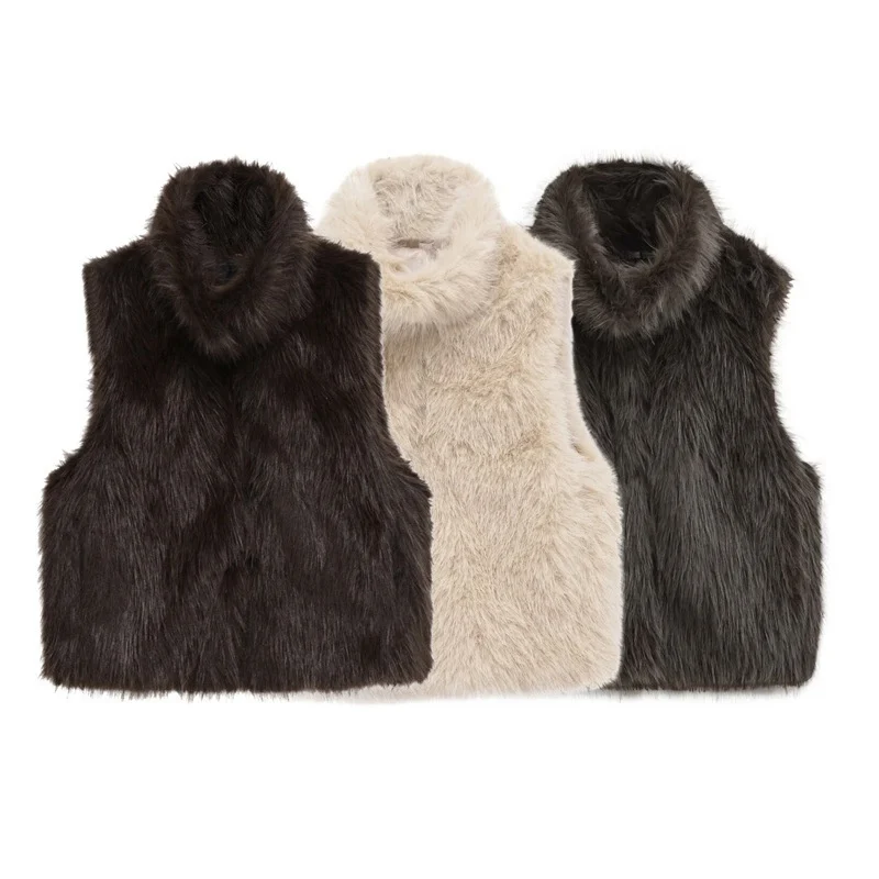 Women's Fashionable Loose Casual Faux Fur Vest - imagine 4