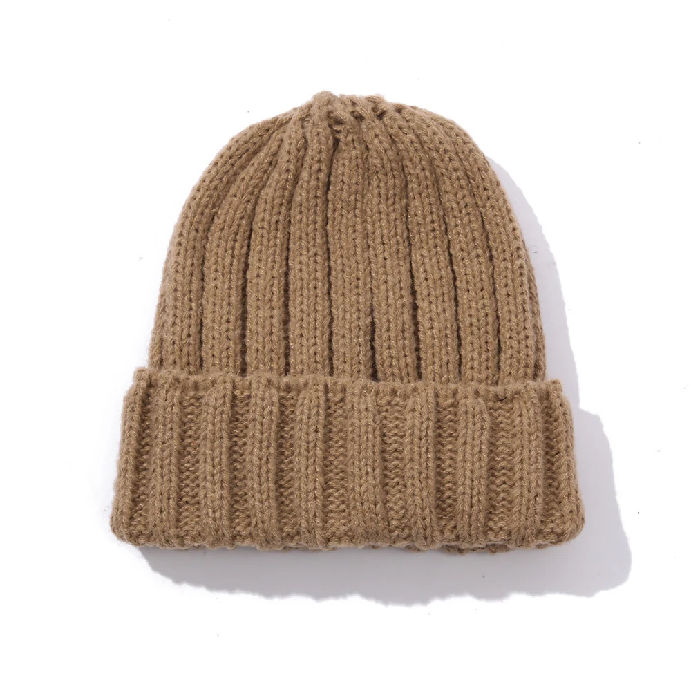 Unisex Fashion Solid Color Wool Knitted Hat - imagine 8