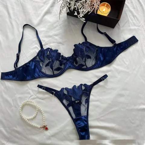 Women's Embroidery Sexy Lingerie Ladies Set