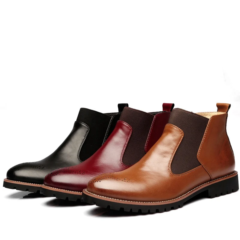 Men's Brock Leather Boots Shoes Martin Boots - Image 3