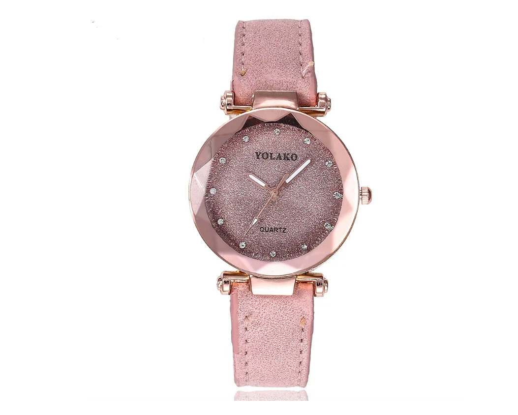 Women's Matte belt color foundation with diamond dial quartz watch - Image 7