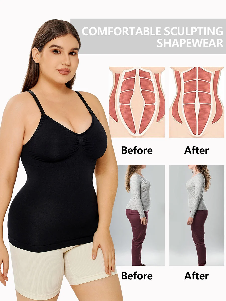 Women's Cotton Shelf Bra Camisoles Adjustable Spaghetti Strap Tank Tops - Image 8