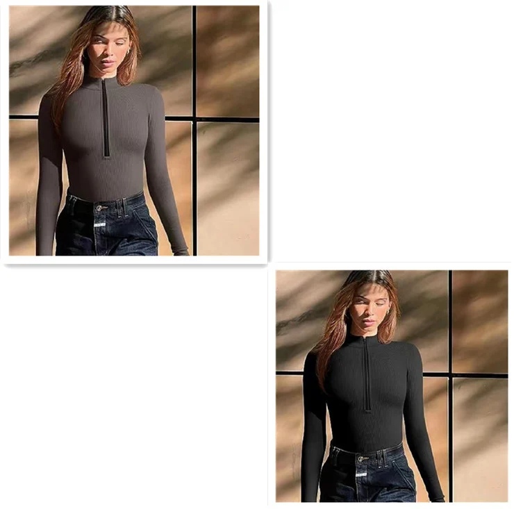 Women's Long Sleeve Jumpsuit Seamless Slimming Shapewear Romper - Image 4