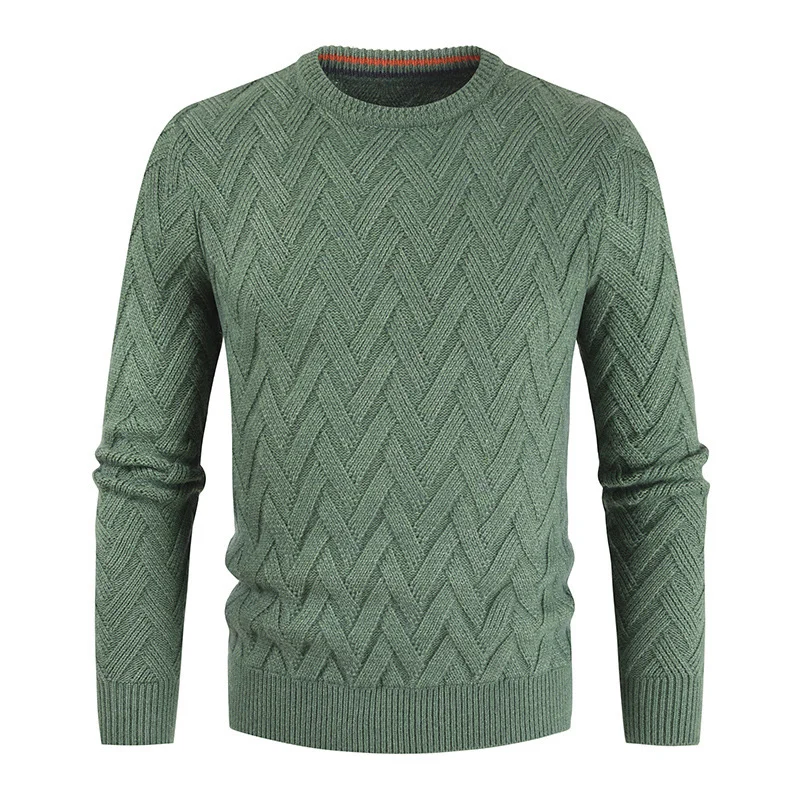 Men's Essential Solid Round-Neck Slim Sweater - Image 3