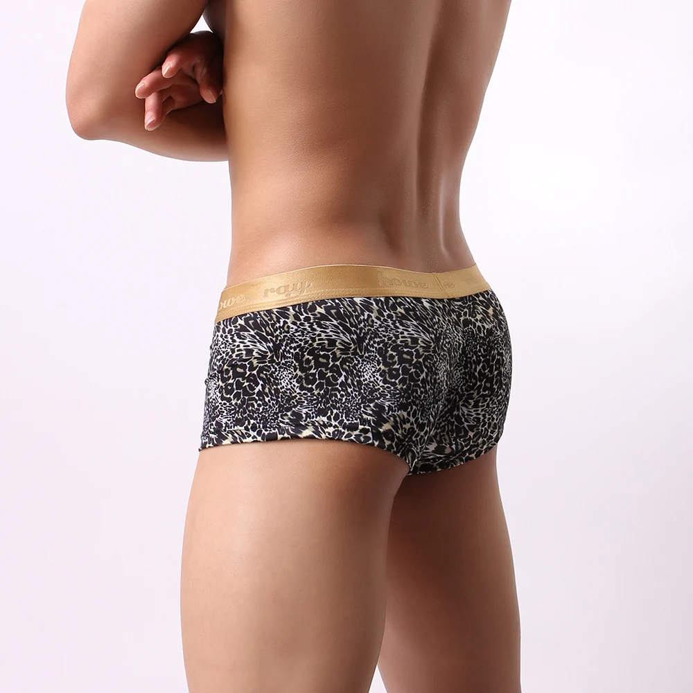 Men's Smooth Gilded Leopard Print Boxers - imagine 4