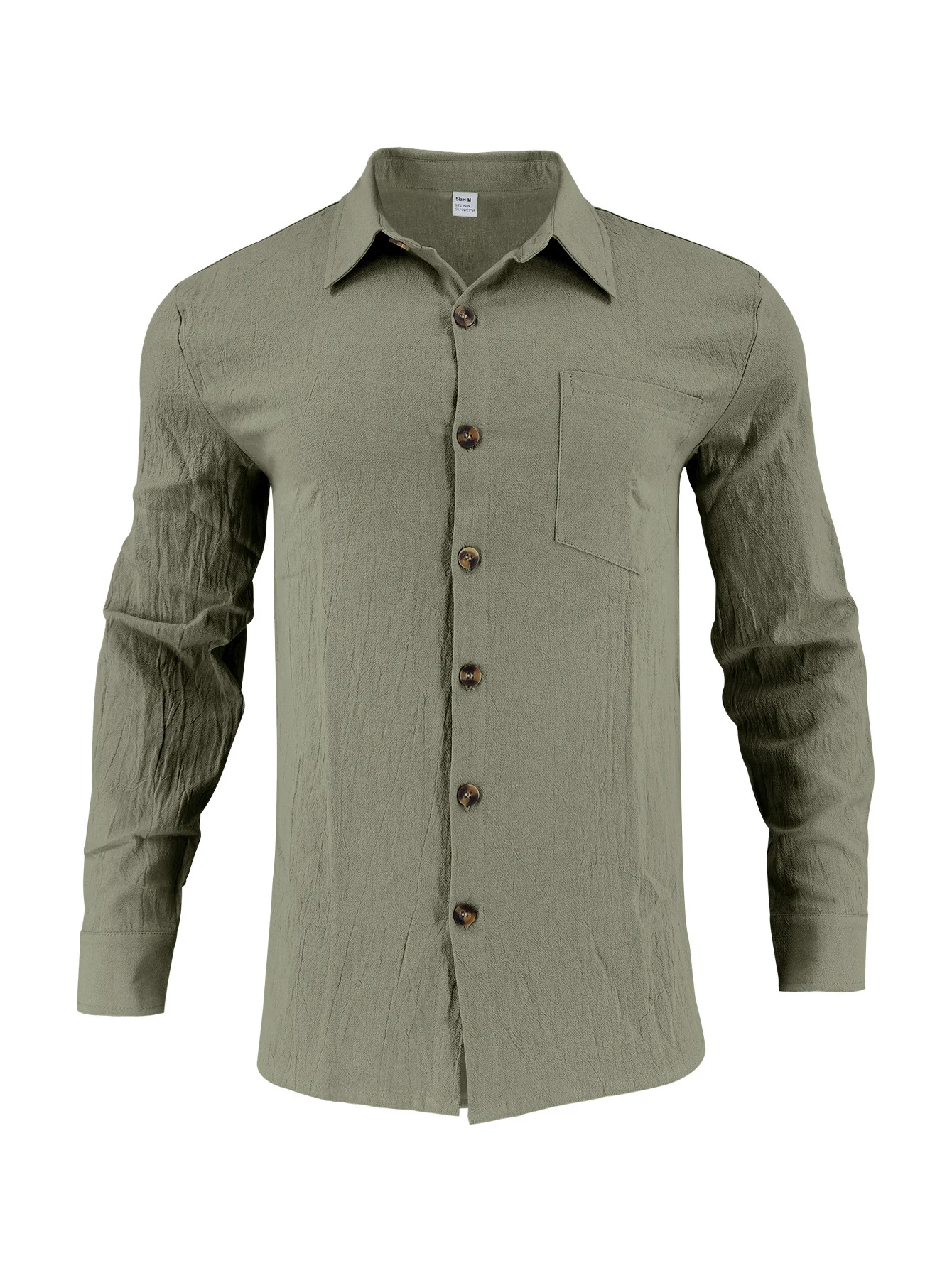 Men's Cotton Linen Double Pocket Shirt - Image 6