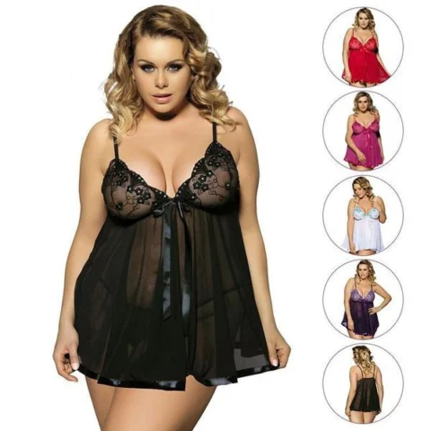 Women's Sexy Lingerie Big Code 6XL  Sleepwear Sleepdress