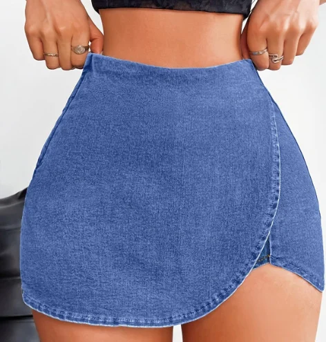 Women's Slim-fit Denim Skirt Shorts - imagine 7