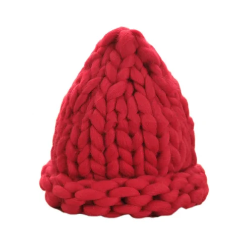 Women's Solid Color Hemming Twist knit Pullover Hat Basin Hat