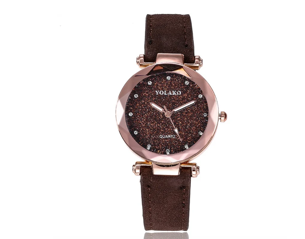 Women's Matte belt color foundation with diamond dial quartz watch - Image 10