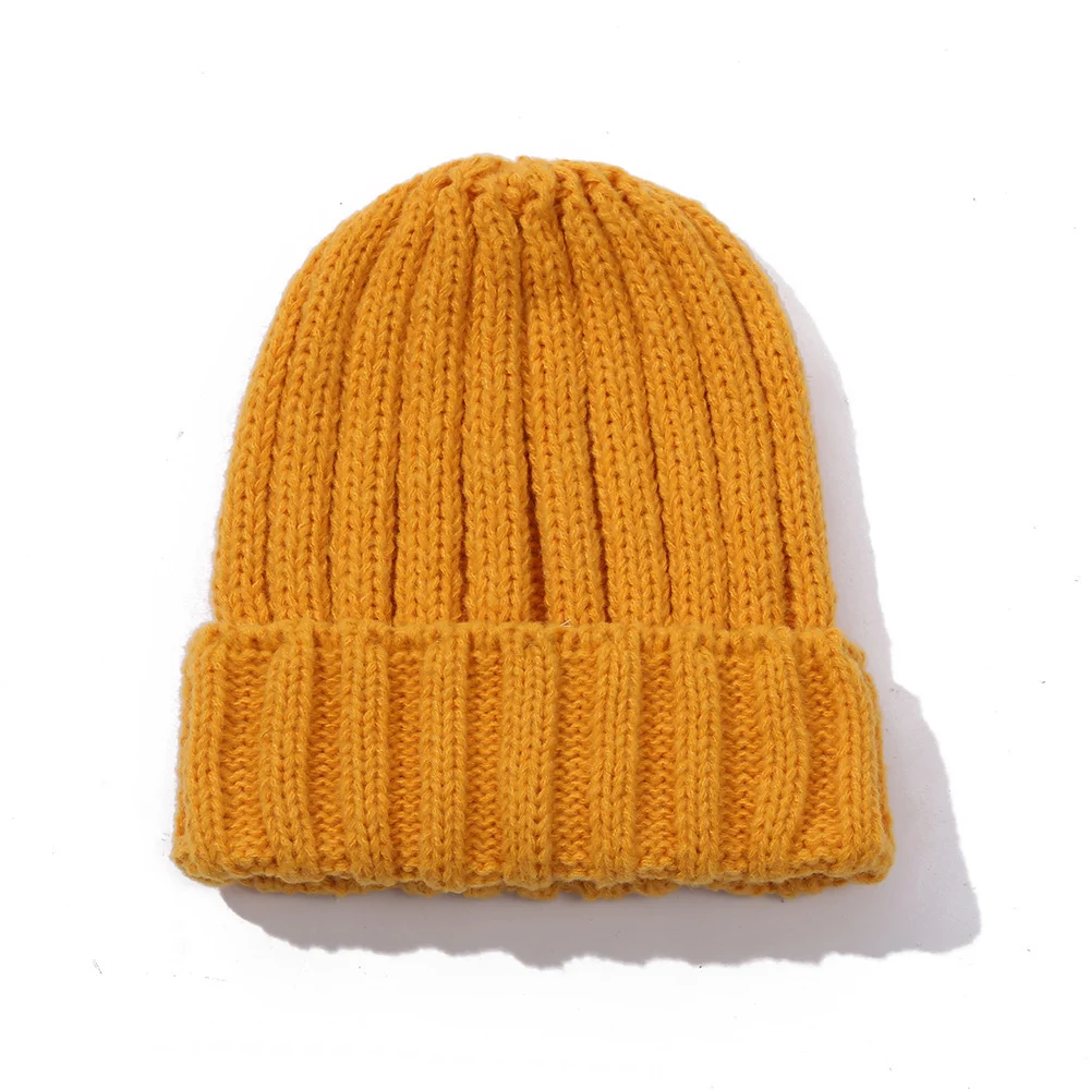 Unisex Fashion Solid Color Wool Knitted Hat - imagine 7