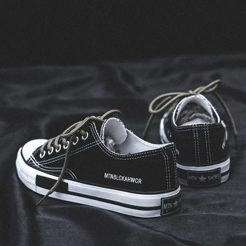 Women's Korean Style Low-top Canvas Shoes Harajuku Port-style Street Clapper Shoes - Image 3