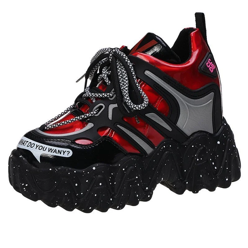 Women's Sneakers Fashion Thick Bottom Lace Up Platform Shoes