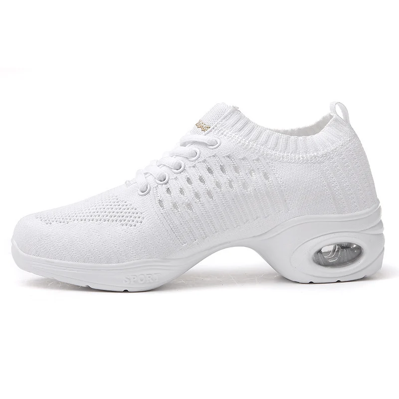 Women's Flying Knit Dance Shoes – Elastic Mesh Breathable Sneakers - imagine 2