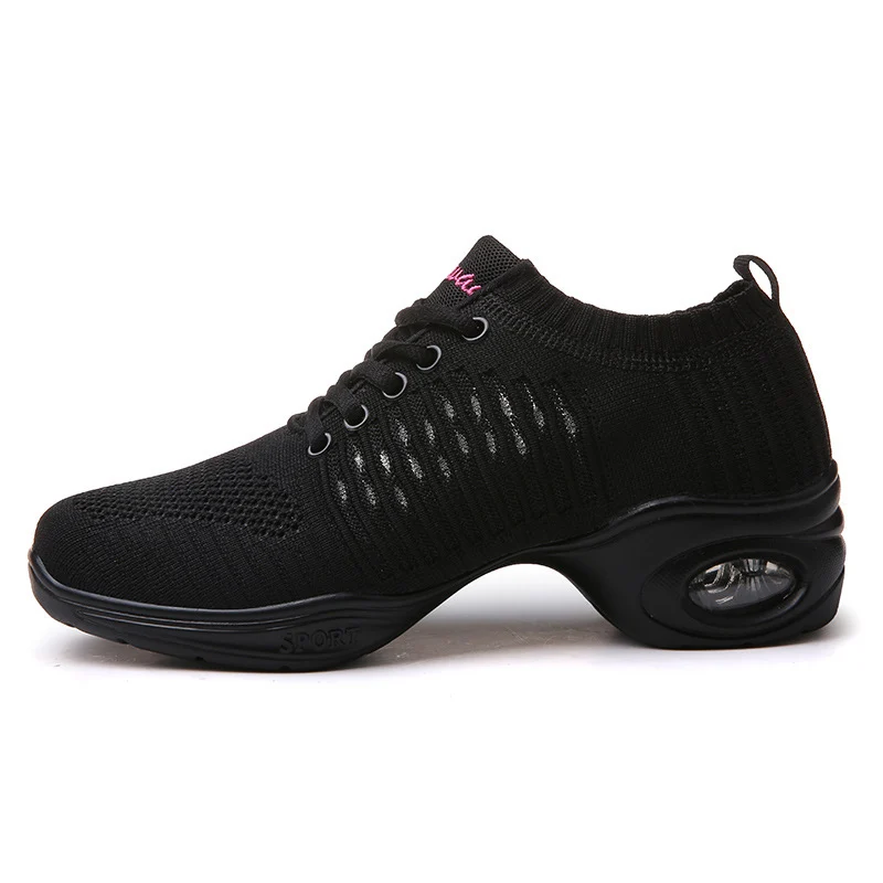 Women's Flying Knit Dance Shoes – Elastic Mesh Breathable Sneakers - imagine 6