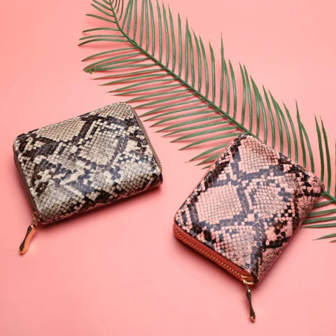 Women's Snakeskin Wallet Women Zipper Coin Purse