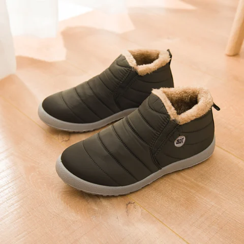 Unisex Keeping Warm Ankle Boots Men Winter Snow Boots Shoes Women Man Waterproof Lightweight Flat Plus Size Shoe