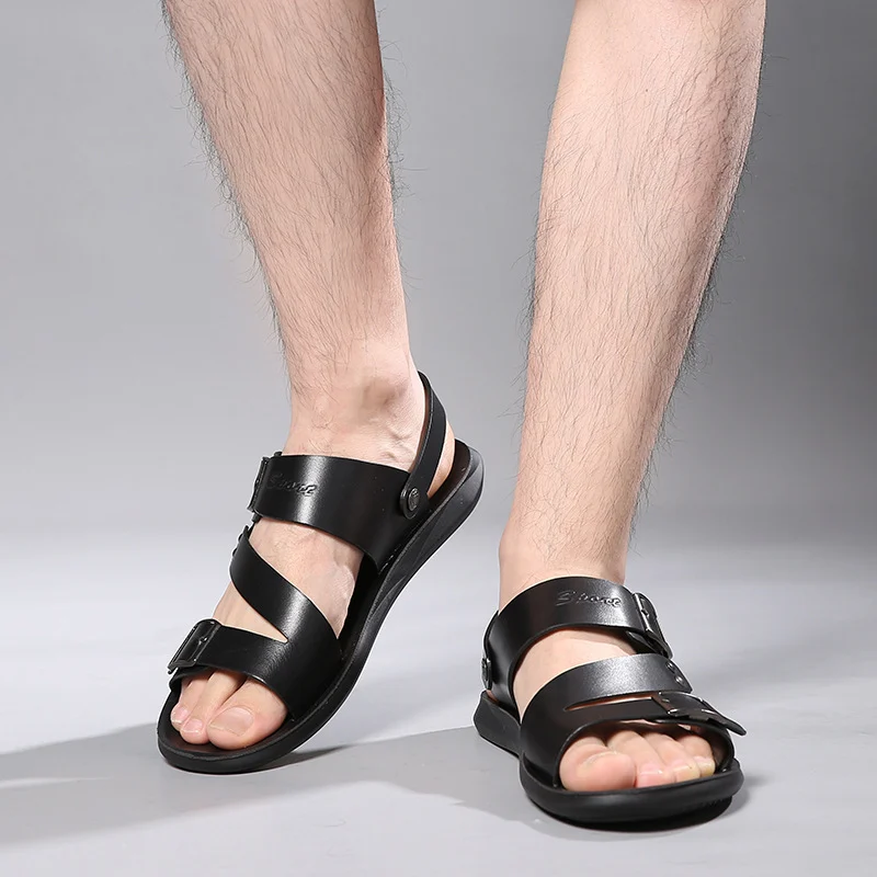 Men's Sandals Casual Comfortable Barefoot Buckle Shoes - Image 3
