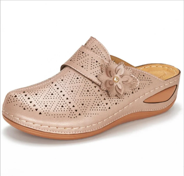 Women's Flower Wedge With Sandals Hollow - imagine 3