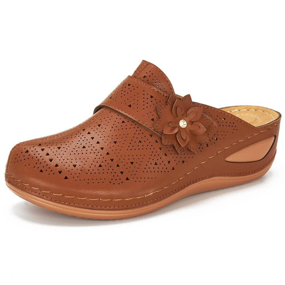 Women's Flower Wedge With Sandals Hollow - imagine 2