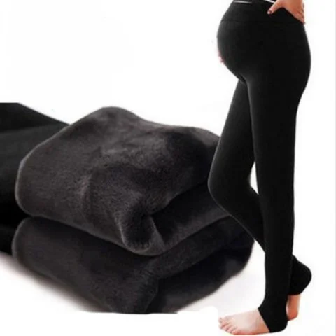 Women's Winter Velvet Maternity Leggings Pants For Pregnant Warm Maternity Clothes Thickening Pregnancy Trousers Clothing