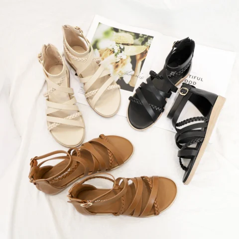 Women's Summer Braided Roman Sandals