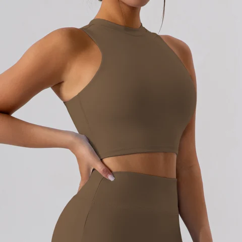 Women's Beauty Back Half Turtleneck Breathable Yoga Clothes Sport Waistcoat