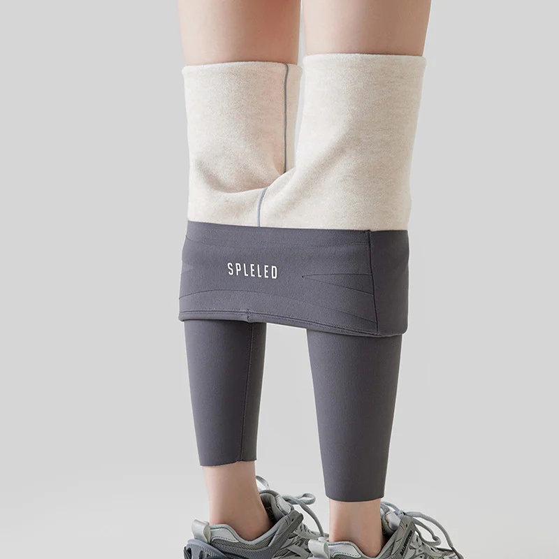 High Waist Cashmere Leggings Winter Warm Solid Plush Pants Fashion Slim Trousers Women Clothing - Image 2