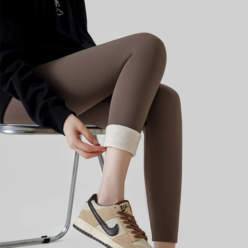 High Waist Cashmere Leggings Winter Warm Solid Plush Pants Fashion Slim Trousers Women Clothing - Image 8