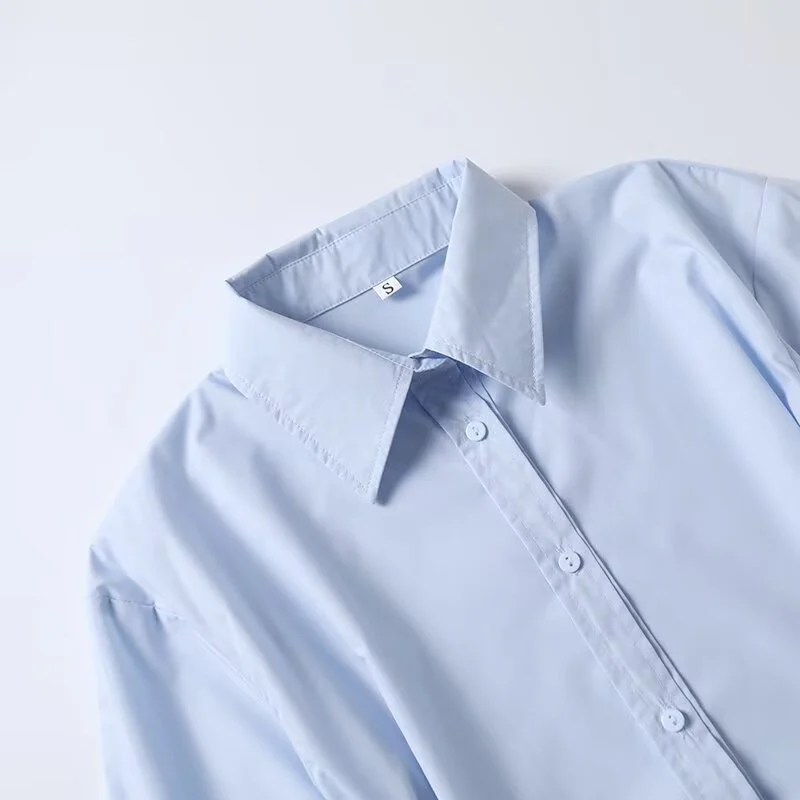 Women's Loose And Simple Casual Waist Button Shirt - Image 3