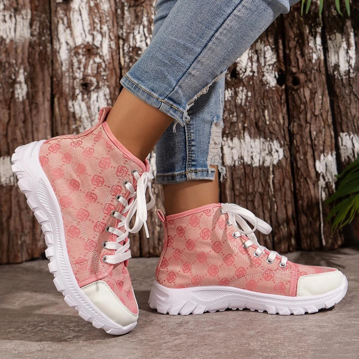 Women's Fashion Breathable Canvas Shoes Sports Casual Non-slip Thick-soled Short Boot - imagine 4