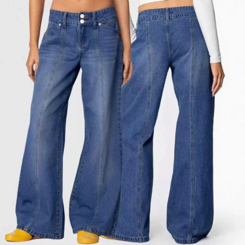 SC Women's Loose Wide-Leg Washed Jeans - Comfortable And Stylish Casual Jeans