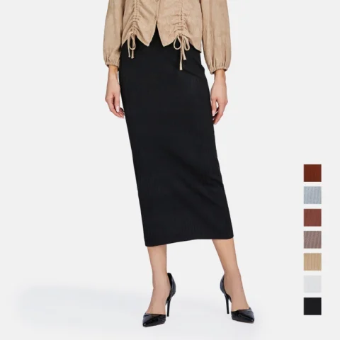 High-end Knitted Midi Skirt For Women