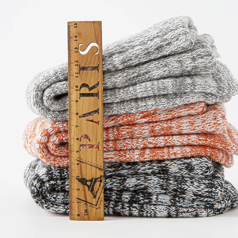 Women's Thick Warm Terry Socks In A Retro Color Palette - Image 4