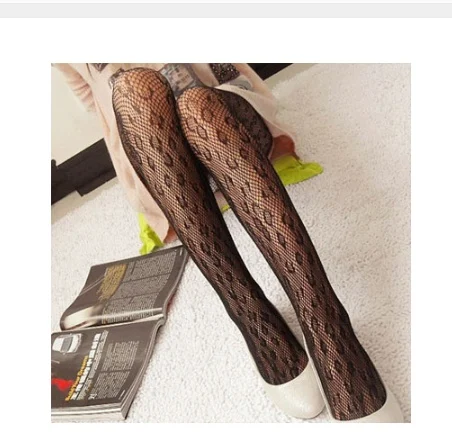 Women's black sexy fish net pattern jacquard tights pantyhose - Image 10