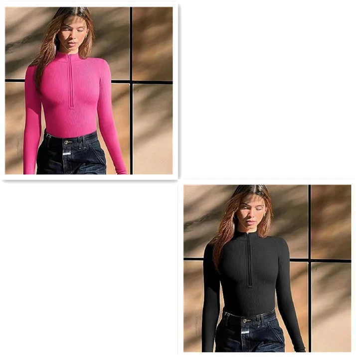 Women's Long Sleeve Jumpsuit Seamless Slimming Shapewear Romper - Image 7