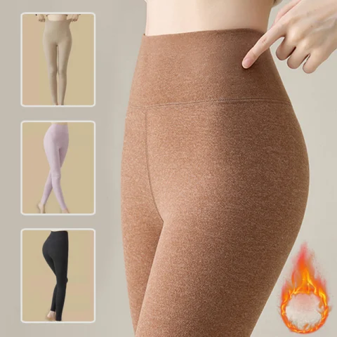 Women's Leggings Cashmere Plus Velvet Tight Pants Fashion High Waist Slim Fit Trousers  Clothing