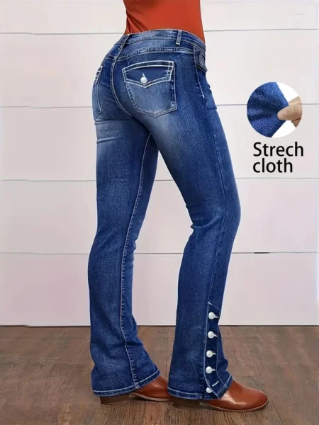 Women's Mid Rise Skinny Stretch Denim Jeans Classic Blue Pants US Ready Stock