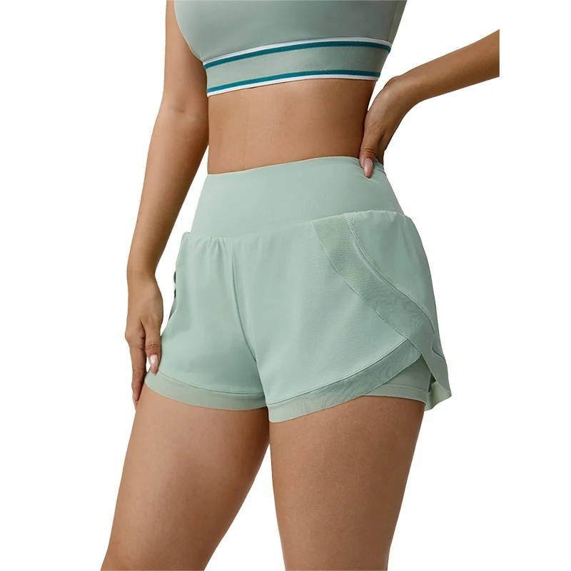 Fake Two-piece Yoga Shorts Womens Thin-style Athletic Fitness Shorts - Image 5