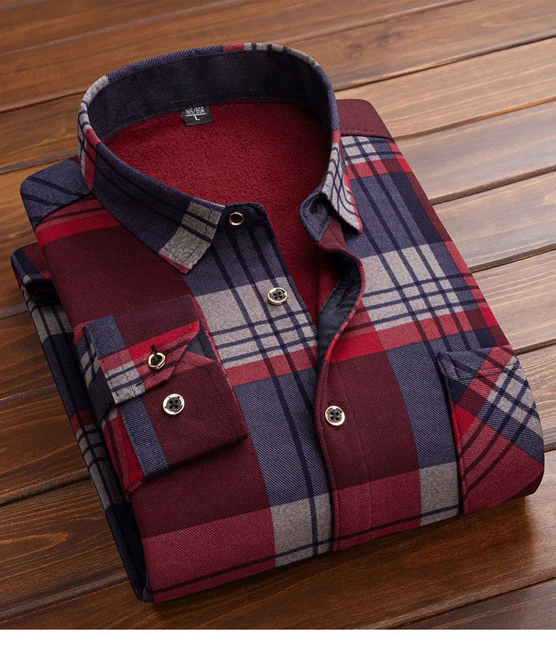 Men's Winter Warm Velvet-Lined Shirt - Image 5