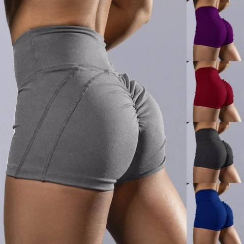 Hip Lifting Crimp High Waist Yoga Women's Shorts
